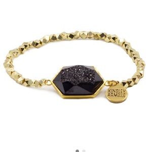 Kinsley Armelle Andrea Collection Raven Quartz Bracelet*Gold. Retail $50